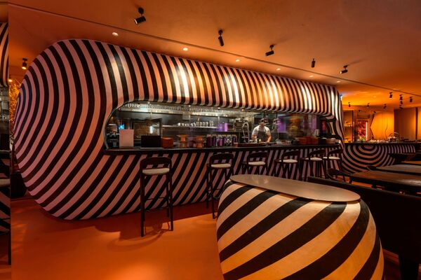 Sobremesa custom stainless steel bathroom vanity, fabricated by Cleresdyne