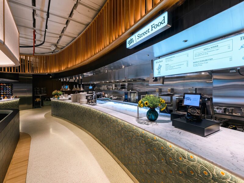 Commercial kitchen with multiple equipment stations, assessed and renovated by Cleresdyne